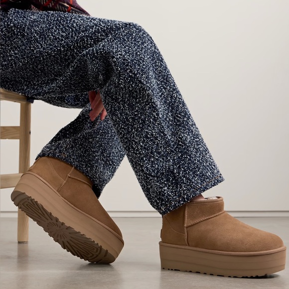 UGG Classic Ultra Mini Platform Chestnut Size 7 NIB / New in Box Viral Tiktok - Picture 2 of 5